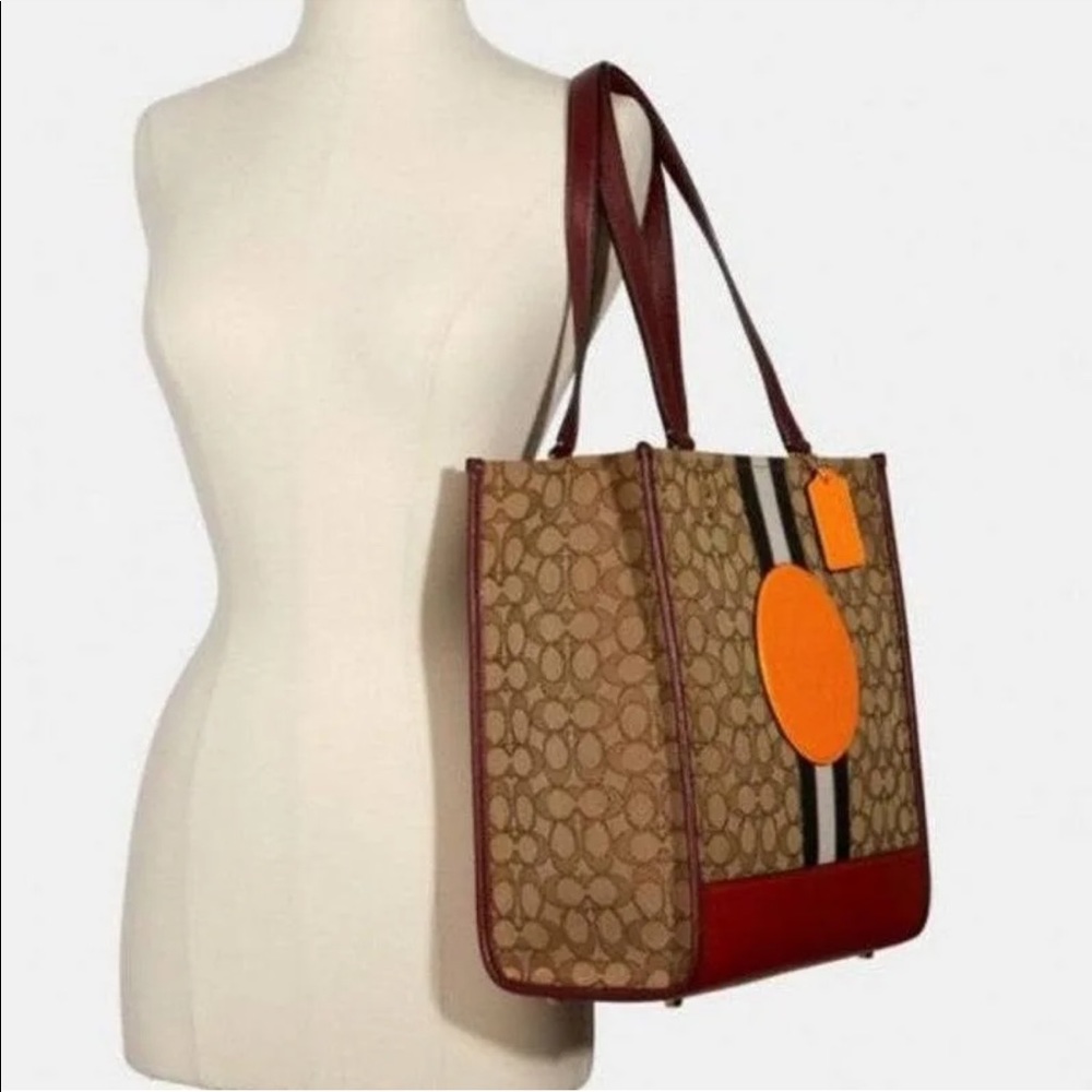 Dempsey Tote In Signature Jacquard With Stipe And Coach Patch